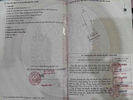 4 Đất mặt tiền đường Hoà Nam- Mậu Hoà