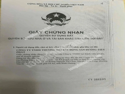 4 Bán đất tại Khu nhà ở Dương Tiến Phát LK 6, Đường DX11, Xã Hội Nghĩa, Thị xã Tân Uyên, Bình Dương