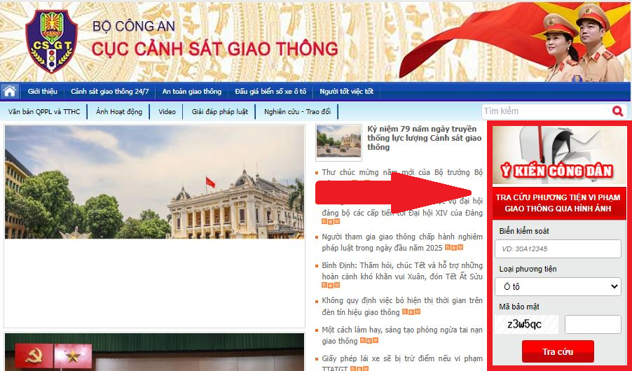 Tra cứu phạt nguội vi phạm giao thông online mới nhất 2025 ô tô xe máy vi phạm trên web Cục cảnh sát giao thông